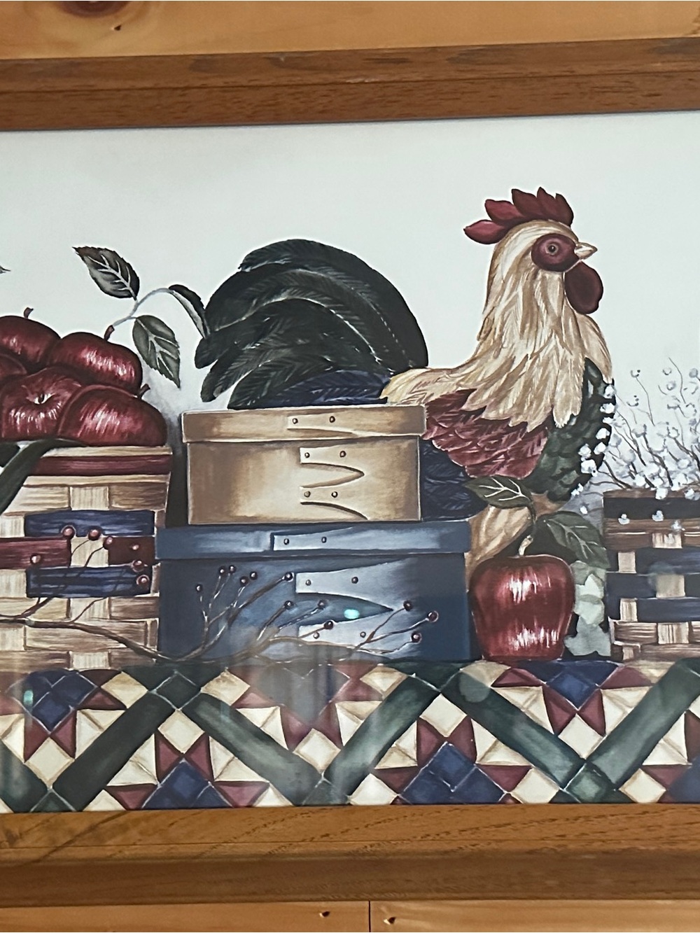 Vintage Laurie Korsgaden Framed Art Print 22 x 12.5 Wood Frame Glass